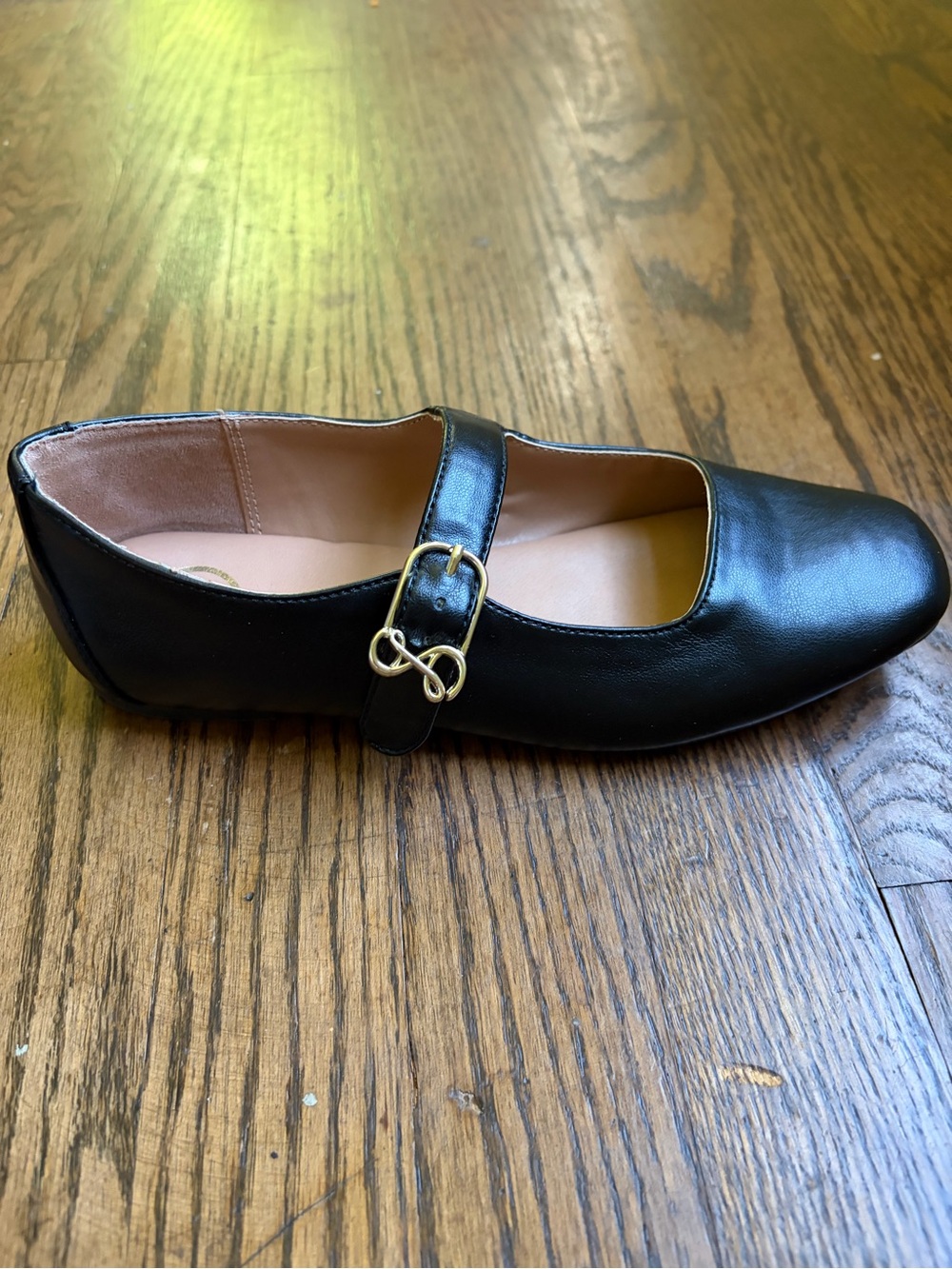 Sam & Libby Women’s Black Mary Jane Ballet Flat with Gold Buckle